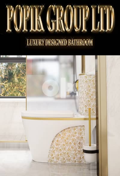 White Luxury Toilet WHITE & GOLD FLOWER WC !!! 6